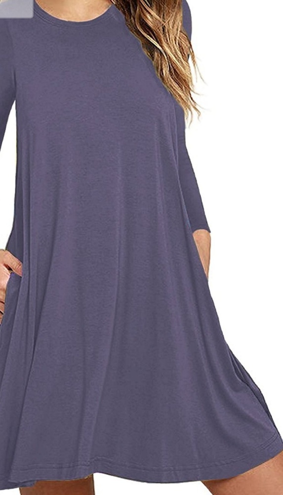 Dusty blue soft t shirt dress